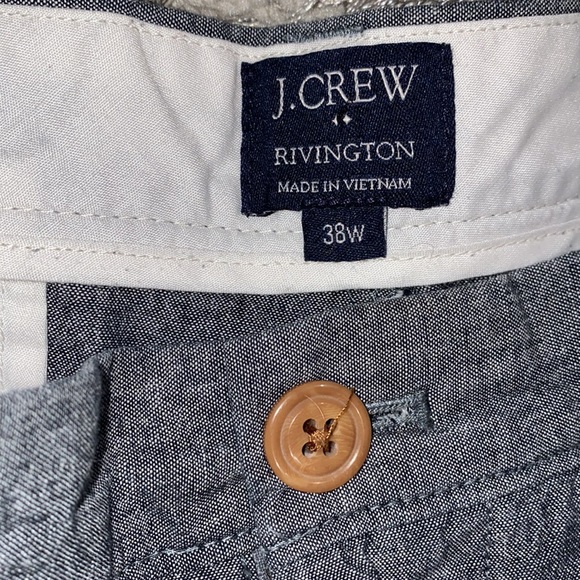 Size 38 J. Crew Flat Front Gray Cotton Shorts Like New Condition - Picture 3 of 4